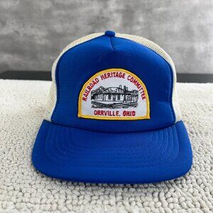 Vintage Railroad Committee Mesh Snapback Trucker Hat OSFA Two Tone Patch Ohio